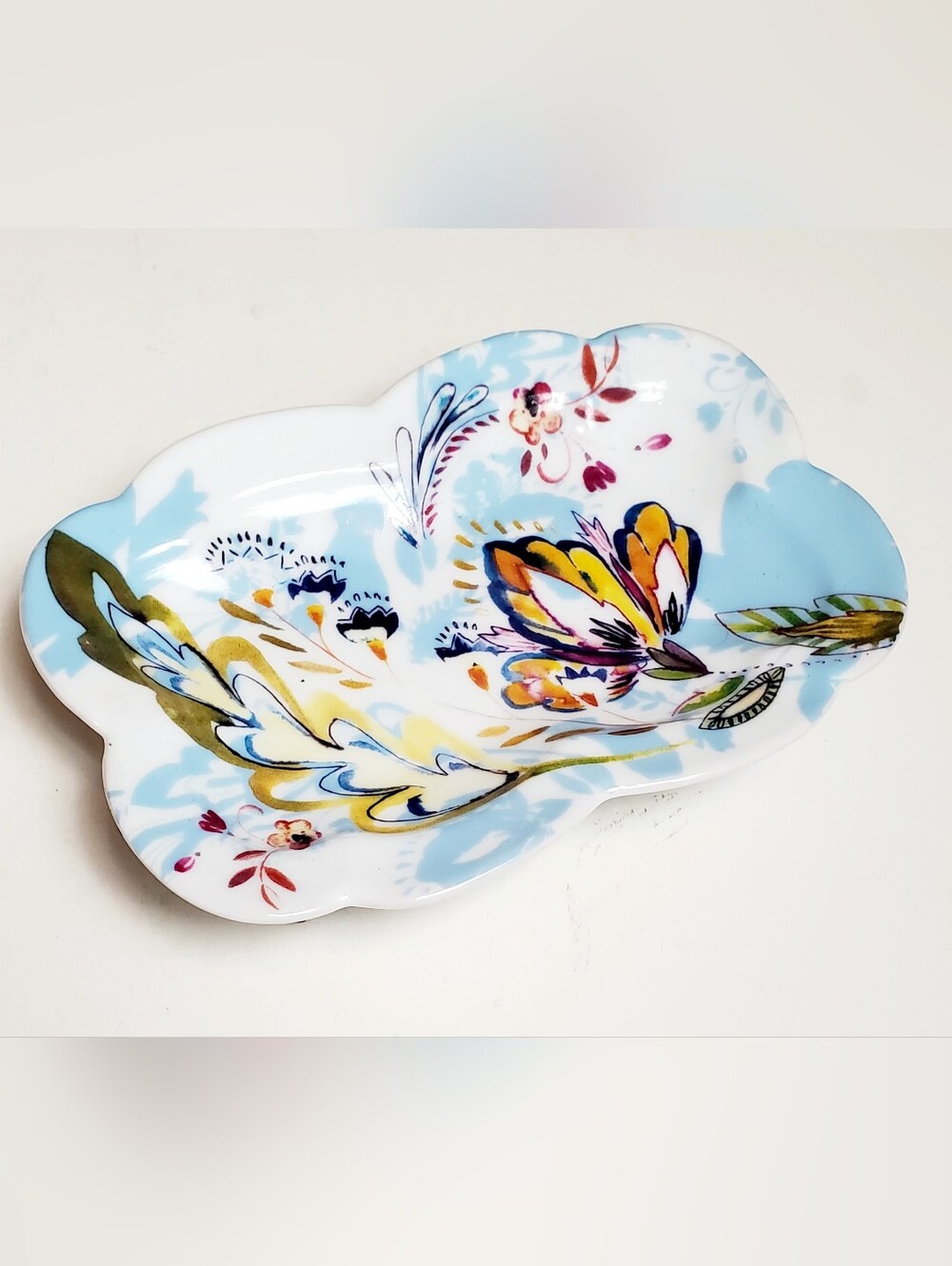 Bright Floral Kitschy Cottagecore Footed Trinket Dish